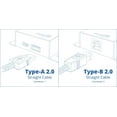 thumbnail image 3 of USBGear 1ft. White USB 2.0 Device Extension Cable A-Male to B-Male, 3 of 5