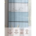 thumbnail image 6 of Summer Beach Theme Sheer Curtains 2 Panels Set Blue and White Wood Grain Beige Starfish Sheer Window Curtains Light Filtering Rod Pocket Voile Drapes for Bedroom Living Room 52"X84", 6 of 9