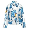 thumbnail image 5 of Jackets for Women Winter Coat Jackets Flannel Stand Collar Jacket(Dolphins,Size:S-4XL), 5 of 7