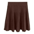 thumbnail image 5 of Short Skirt Pleated High A Line Midi Skirt For Waistband Fall Winter Knit Skirt With Stretch Comfort And Classic Pleats, 5 of 5