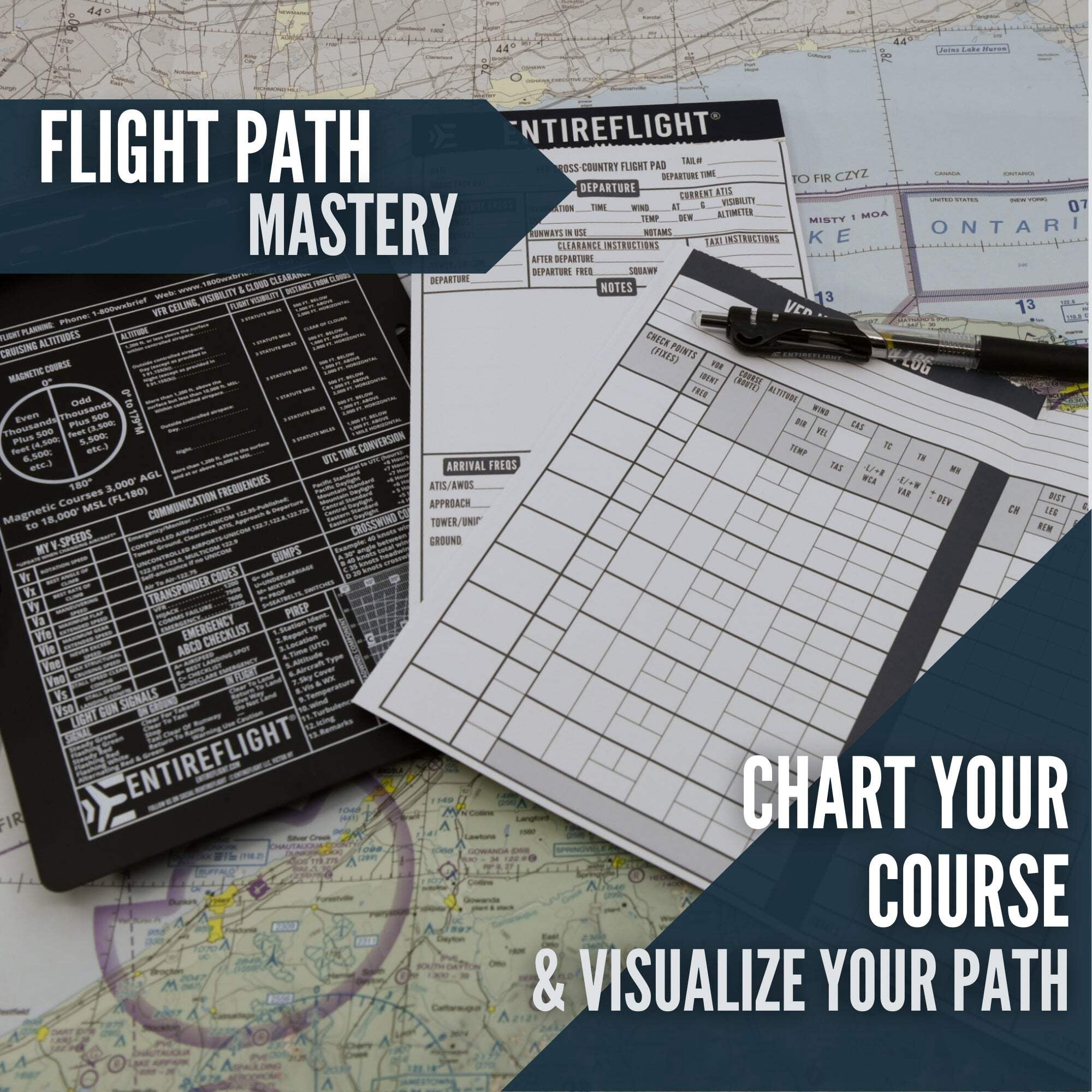 STUDENT PILOT BUNDLE - Aviation Pilot Kneeboard, E6b Flight Computer Plus Plotter  Cross Country Planning Notepad