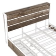thumbnail image 4 of Queen Industrial Metal Platform Bed with Trundle, Storage Bed with 2 Drawers and Sockets & USB Ports, Metal Platform Bed Frame with Wood Headboard and Slats Support, No Spring Box Needed, Natural, 4 of 9