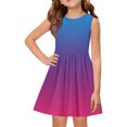 thumbnail image 2 of LTTVQM Girls Dress Casual Gradient Sundress Cute Sleeveless Midi Dresses Vacation Crew Neck Summer Dresses Blue 9-10 Years, 2 of 5