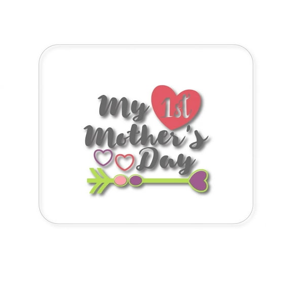DistinctInk Mouse Pad - 1/4" Foam Rubber - My First Mother's Day Hearts