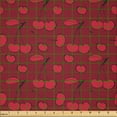 thumbnail image 2 of Ambesonne Fruit Fabric by the Yard Microfiber, Repeated Reddish Cherries, 3 Yards, Ruby and Dark Pink, 2 of 2