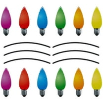 FUEENIRVA Christmas Light Bulb Stickers Assorted Color Reflective Car Decals for Decoration 1Set
