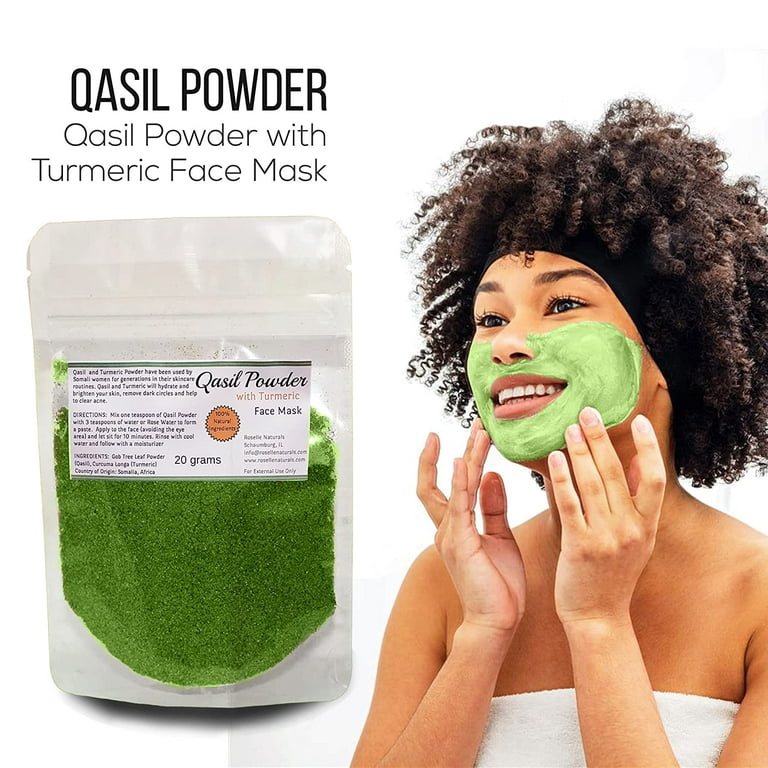 Qasil Powder with Turmeric Face Mask. Ancient Somali skincare secret for  brightening skin (20 grams)