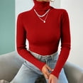 thumbnail image 4 of Women's Sweaters Turtleneck Ribbed Knit Long Sleeve Slim Fit Pullover Tops, 4 of 6