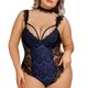 thumbnail image 1 of Gibobby Lencería sexy para mujer Conjunto de sujetadores sexy súper push-up para mujer, lencería transparente, brasier de encaje y bragas a juego para mujer(Azul oscuro, XG), 1 of 5
