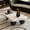Black White + MDF + Modern1, variant on 40 Inch Cloud Coffee Table Modern Irregular Living Room Center Table with 3 Ball Legs, MDF Round Edge Sofa Tea Table for Apartment Primary Living Space
