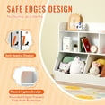 thumbnail image 2 of KFFKFF 5 Cabinets Wooden Storage Children's Cabinet Toy Storage Organizer with Bookshelf White, 2 of 9