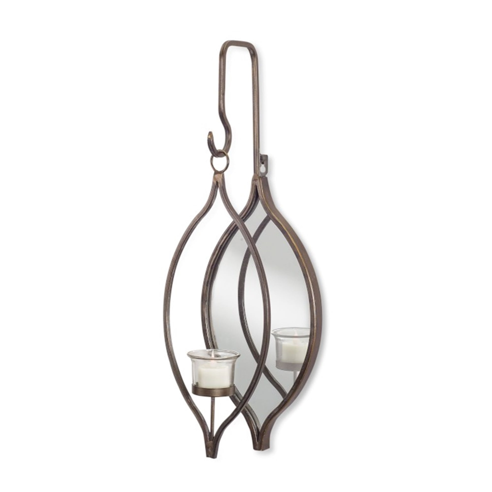 Hanging Votive Holder (Set of 2) 6.25" x 19.5"H Metal/Glass