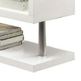 thumbnail image 3 of Benjara Movable Glass Top Desk with X Shaped Side Panel, White and Clear, 3 of 5
