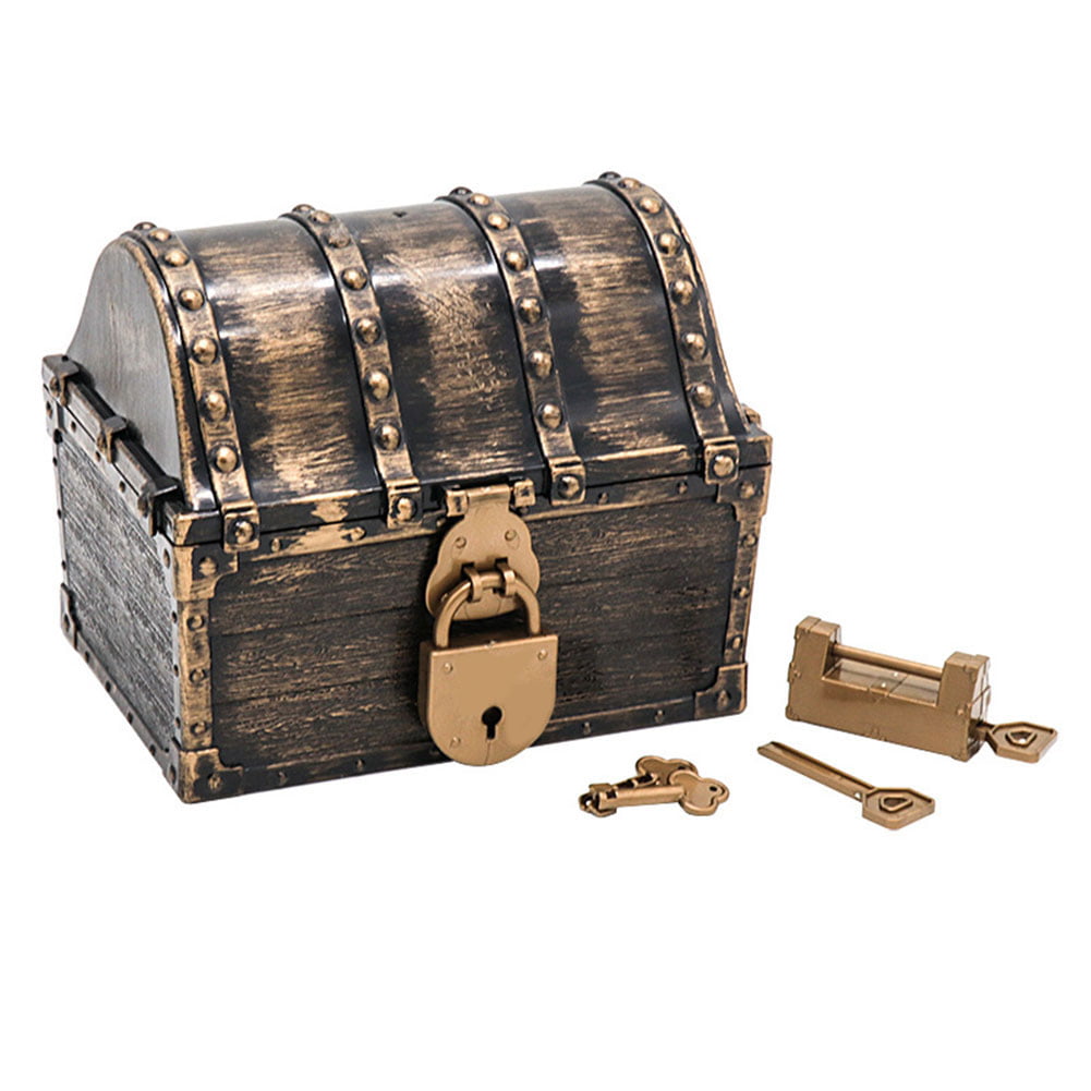 Antique Pirate Treasure Chest Box for Party Favors Small Toys 165x27x130mm 