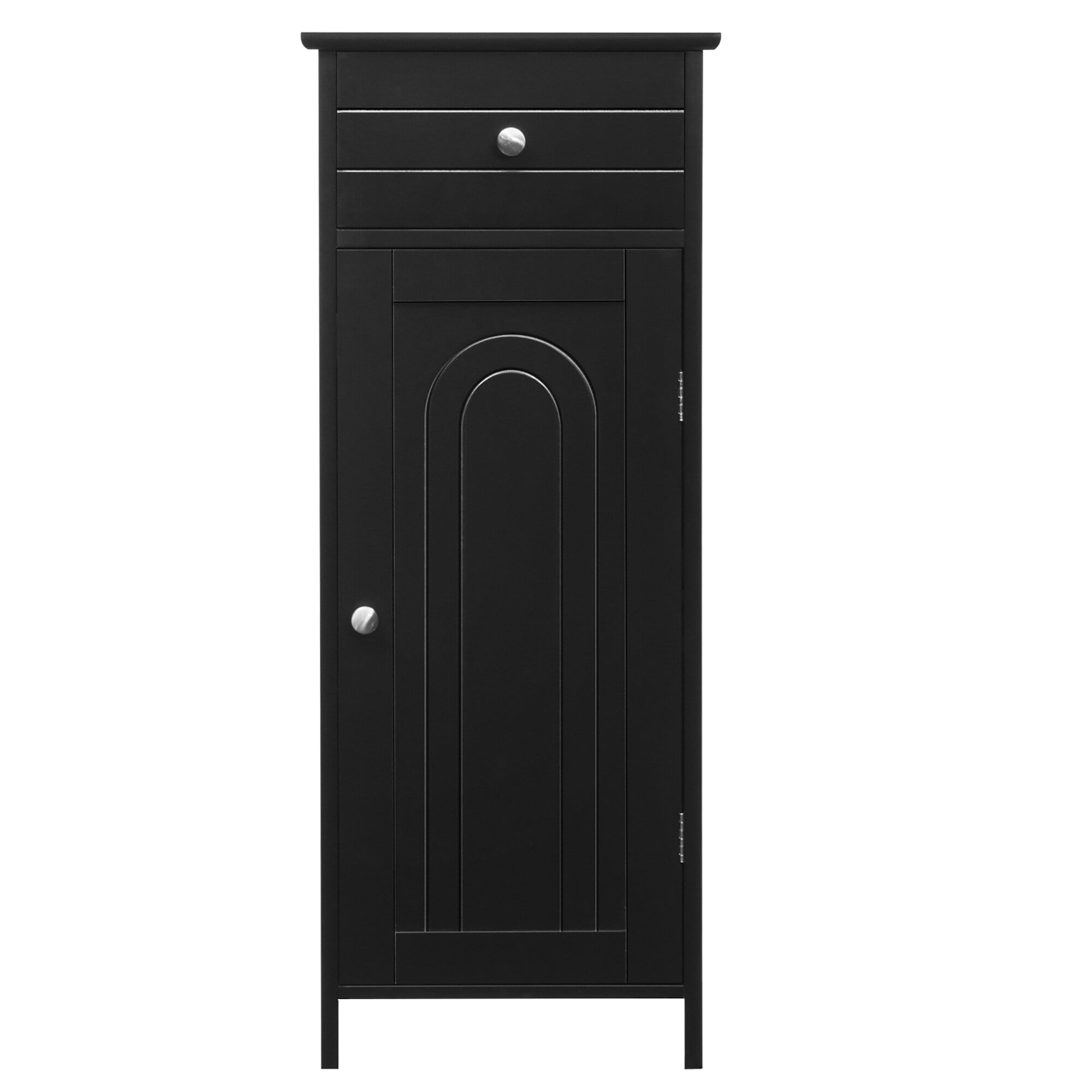 Freestanding Floor Storage Multifunctional Bathroom Black
