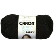 Caron Simply Soft Party Yarn-Black Sparkle, 1 Pack of 1 Pieces