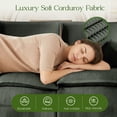 thumbnail image 4 of 107" L-Shape Modular Sectional Sofa Corduroy Cloud Couch with Ottoman Compressed Foam for Living Room, No Assembly Required Green, 4 of 9