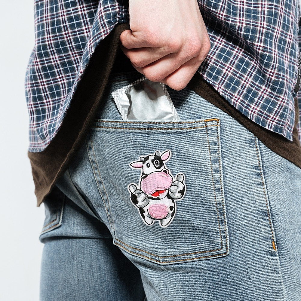 24 Pcs Cow Iron on Patches Bulk Embroidered Patches for Hats Clothes Cute Repair Kit Sew on Applique DIY Accessory for Backpack Pants Jeans