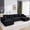 Corduroy | Black, variant on COZONY 130" U-Shaped Modular Cloud Couch with 2 Chaise Lounges, 4-Seat Corduroy Deep Seat Sofa with Pillows for Living Room,Beige