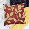 thumbnail image 2 of Throw Pillow Covers Cute Growing Leaves Cushion Cases Shells for Couch Sofa Home Decoration Burgundy/Gold, 2 of 5