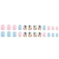 thumbnail image 5 of 24Pcs Blue Pink Press on Nails Extra Short Square,Ombre Fake Nails Press ons Nail Tip Glue on Nails Full Cover Acrylic Nail Kit False Nail with Fall Coconut Tree Nail Art Design for Women, 5 of 8