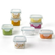 Glasslock Mini 5 & 7 Oz Tempered Glass Food Storage Container Set, 8 Pieces