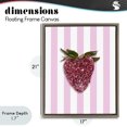 thumbnail image 4 of Stupell Industries Contemporary Glimmer Strawberry on Green Stripes Brown Floating Frame Canvas Art, 17 x 21, by LISH Creative, 4 of 8