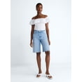 thumbnail image 2 of Scoop Women's and Women's Plus Denim Bermuda Shorts, Sizes 0-26W, 2 of 5