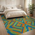 thumbnail image 3 of ODIKA 8'x10' Washable Area Rug Durable, Non-Slip Geometric Retro Abstract Prism Bold Vibrant Mid Century Striped Playful for Living Room, Under Sectional, Family, 3 of 7