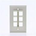 thumbnail image 2 of Leviton QuickPort Single-Gang 6-Port Wallplate - Mounting Plate - Almond, 2 of 3