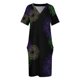 thumbnail image 3 of Vestido holgado con bolsillos para mujer traje con estampado de fuegos artificiales verde morado y dorado para graduación verano, 3 of 6