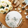 thumbnail image 2 of Green Yellow Palm Tree Round 15 Inch Placemats Set of 8, Summer Botanical Tropical HeatResistant Non Slip Place Mats for Dining Table, Wipeable Braided Kitchen Table Mats for Housewarming, 2 of 9