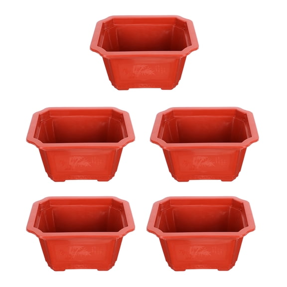 Qumonin 5PCS Plastic Planter Box Square Pots with Drainage Holes