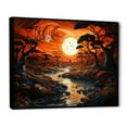 thumbnail image 2 of Designart "African Aura in a Sunset Riverforest" Landscapes Floater Framed Canvas Wall Art, 2 of 7