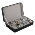 thumbnail image 2 of HLONK 12 Slots PU Leather Watch Box Display Case Organizer with Zipper  Storage Gift for Mom. Friend  Father  Lover, 2 of 8