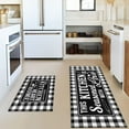 thumbnail image 5 of Buffalo Plaid Check Kitchen Rug Mat Set of 2 Black and White Farmhouse Kitchen Rugs Kitchen Floor Mats Non Slip Buffalo Plaid Kitchen Decor, 5 of 6
