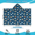 thumbnail image 2 of Cartoon Construction Vehicles Animals Hooded Bath Towel，60"x35" for Ages 3 To 12 Kids, Quick Dry Lightweight Soft Microfiber Hood Beach Towel Cover Up for Kids, 2 of 7