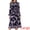 Dark Blue, variant on Fall Floral Long Sleeve Chiffon Midi Dress L Grey Blue
