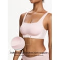 thumbnail image 3 of Deyllo Women's Wireless Bras Plus Size Full Coverage Padded Smooth Seamless T-shirt Sleep Everyday Bra Cami Crop Top, Light Pink M, 3 of 9