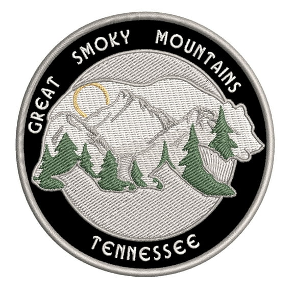 Wander Often! Great Smoky Mountains, Tennessee 3.5 Inch Iron Or Sew On Embroidered Fabric Badge Patch Seek Adventure, National Park Iconic Series