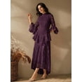 thumbnail image 4 of Purple Dress With High Neck And Ruffle Sleeve, 4 of 28