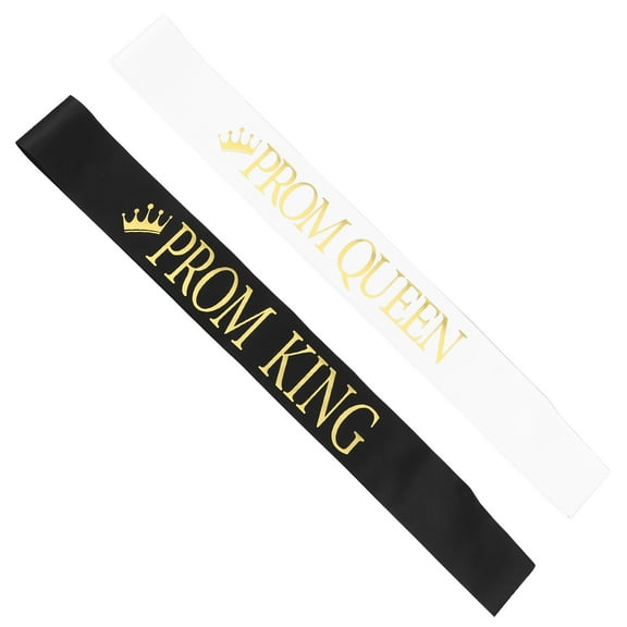 LULULION Assorted Color Graduation Sash Comfortable Cloth for Prom King and Queen Holiday Decorations 2pcs