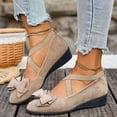 thumbnail image 6 of Domuza Mary Jane Shoes Women Slip on Dressy Ballerina Flats Shoes for Women 2026 Soft Non-Slip Shoes for Office Casual Work Khaki 8（EU-40）, 6 of 6