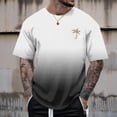 thumbnail image 2 of Coconut Tree Graphic Tees for Men Summer Casual Short Sleeve Crewneck Gradient Color Tropical Vacation Beach Tshirts, 2 of 7