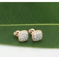 thumbnail image 4 of Dazzlingrock Collection Round White Diamond Beaded Frame Cushion Cluster Screwback Stud Earrings for Women (0.30 ctw, Color I-J, Clarity I1-I2) in 14K Rose Gold, 4 of 6