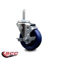 thumbnail image 2 of 4 Inch Solid Poly Wheel Swivel 3/4 Inch Threaded Stem Caster with Brake, 2 of 2
