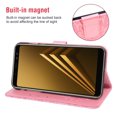 thumbnail image 6 of Compatible with Samsung Galaxy A8 2018 Wallet Phone Case and Tempered Glass Screen Protector Flip Credit Card Holder Stand Mandala Flower Cell Cover for 8A 2018 A530W SM-A530W Women Men Pink, 6 of 9