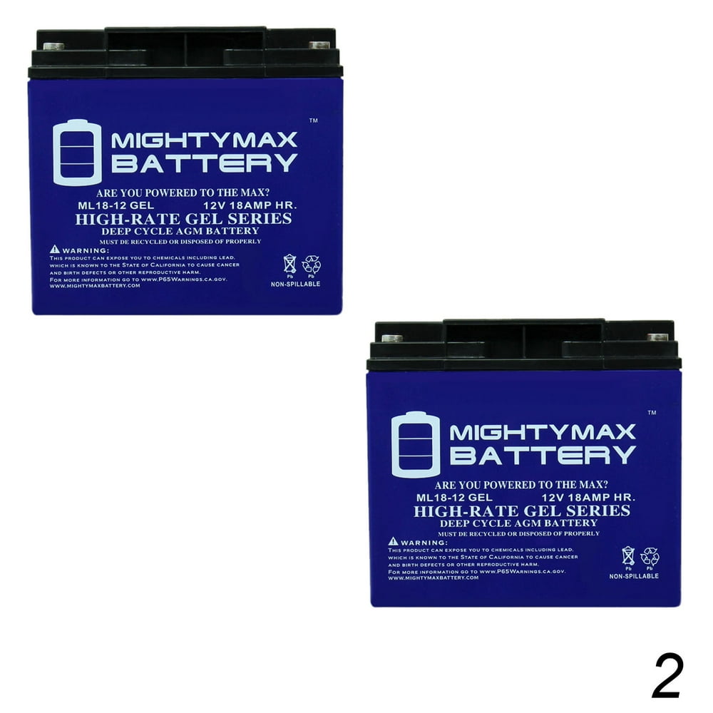 12V 18AH GEL Replacement Battery for Earthwise Lawn Mower 2 Pack