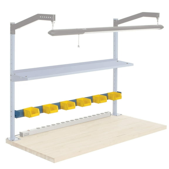 Global Industrial Ateel Bin Rail, 60"W x 3-1/4"H, Blue