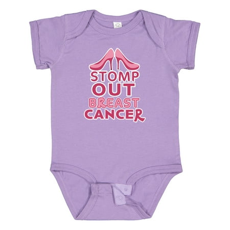 

Inktastic Stomp out Breast Cancer with Pink Heels Gift Baby Boy or Baby Girl Bodysuit